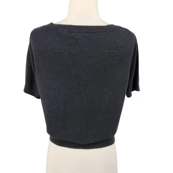 Moda International Knit Sweater – Black Silk Cashmere V-Neck Large - Picture 5 of 7